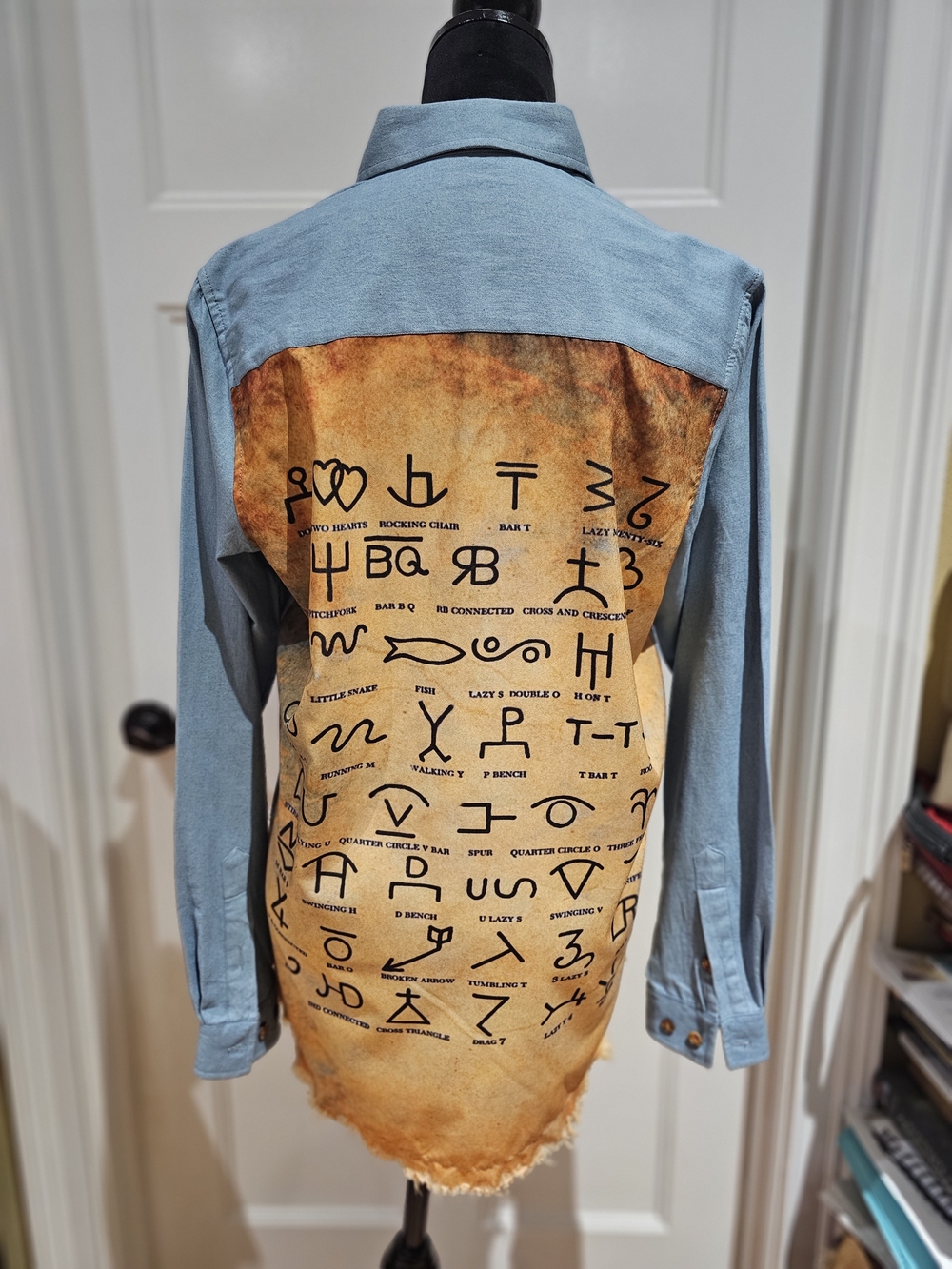 Light Blue Shirt with Tan Ranch Brands Graphic Back Panel, NWT